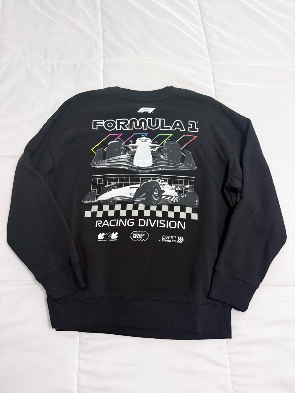 Old Navy Black Formula 1 Racing Division Kids Sweatshirt with Multicolor Accents